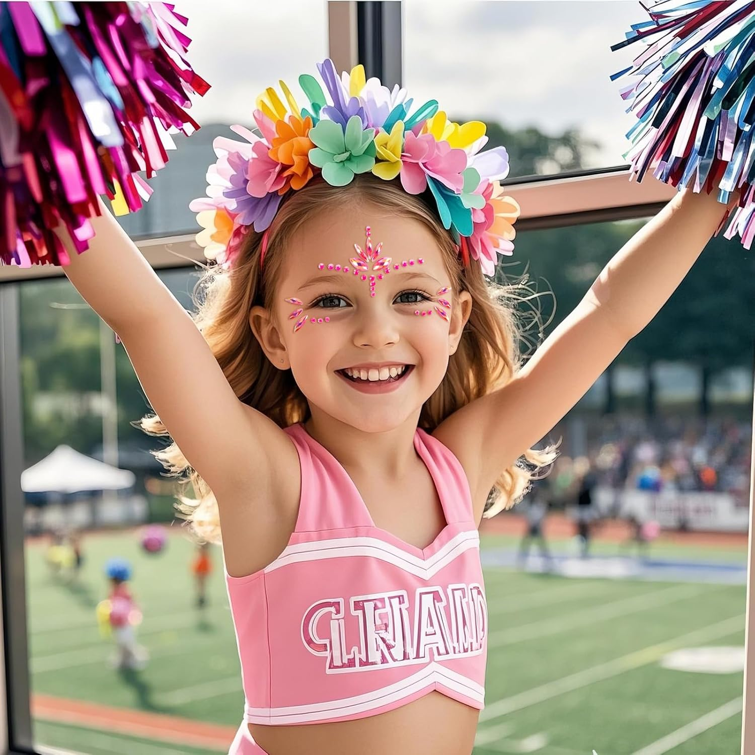 RUIOMII Pack of 2 Glitter Stones Face, Rhinestones Face, Face Tattoo Carnival for Festive Make-Up, Music Festival, Party image number 6