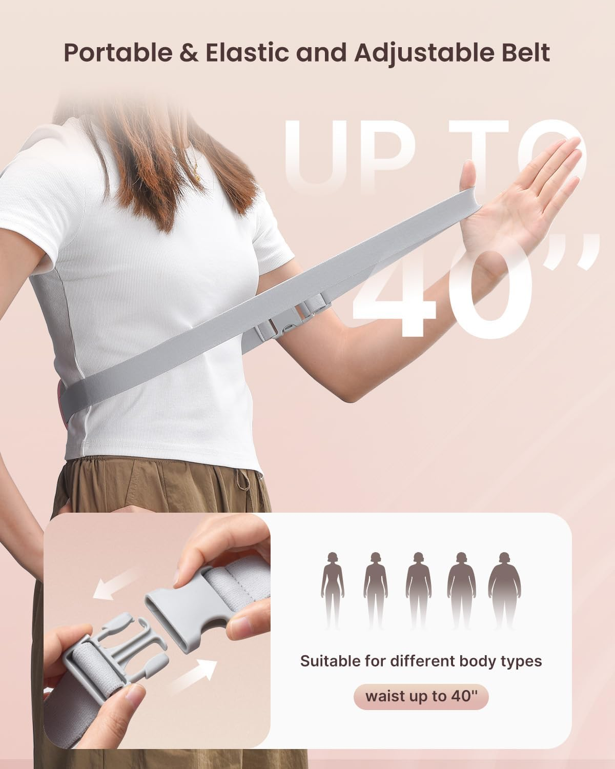 Idoo Large Heating Pad for Cramps, Cordless Portable Menstrual Heat Pack for Pain Relief with 3 Heat Levels and 3 Vibration Massage Modes, Fast Back or Belly Heating, Ideal Gifts for Women, Girls (Pink) image number 1