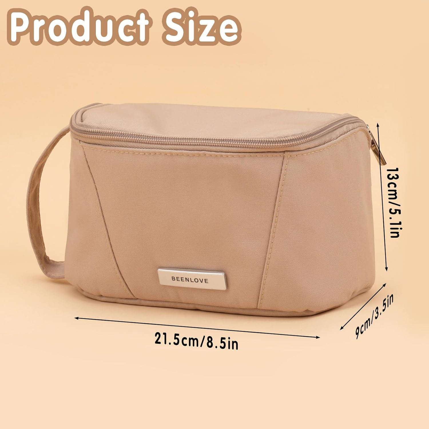 Supcomsta Makeup Bag,Large Capacity Storage Cosmetic Bag Waterproof for Women Travel Toiletry Bag Skin Care Cosmetics Toiletries (Khaki) - Pink image number 2