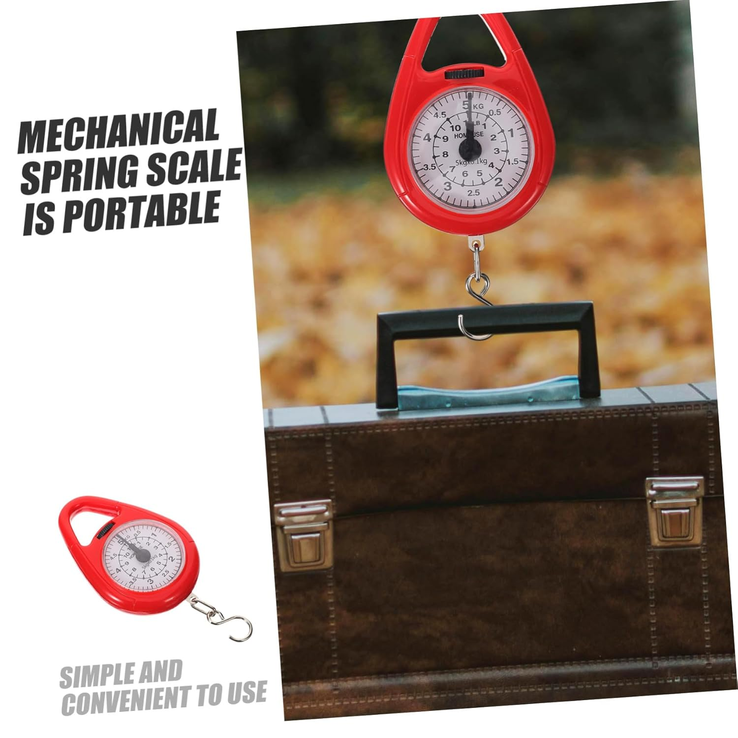 Gatuida Mechanical Portable Luggage Weight Scale with Hook Small Handheld Hanging Scale for Travel for Suitcase Weighing image number 2