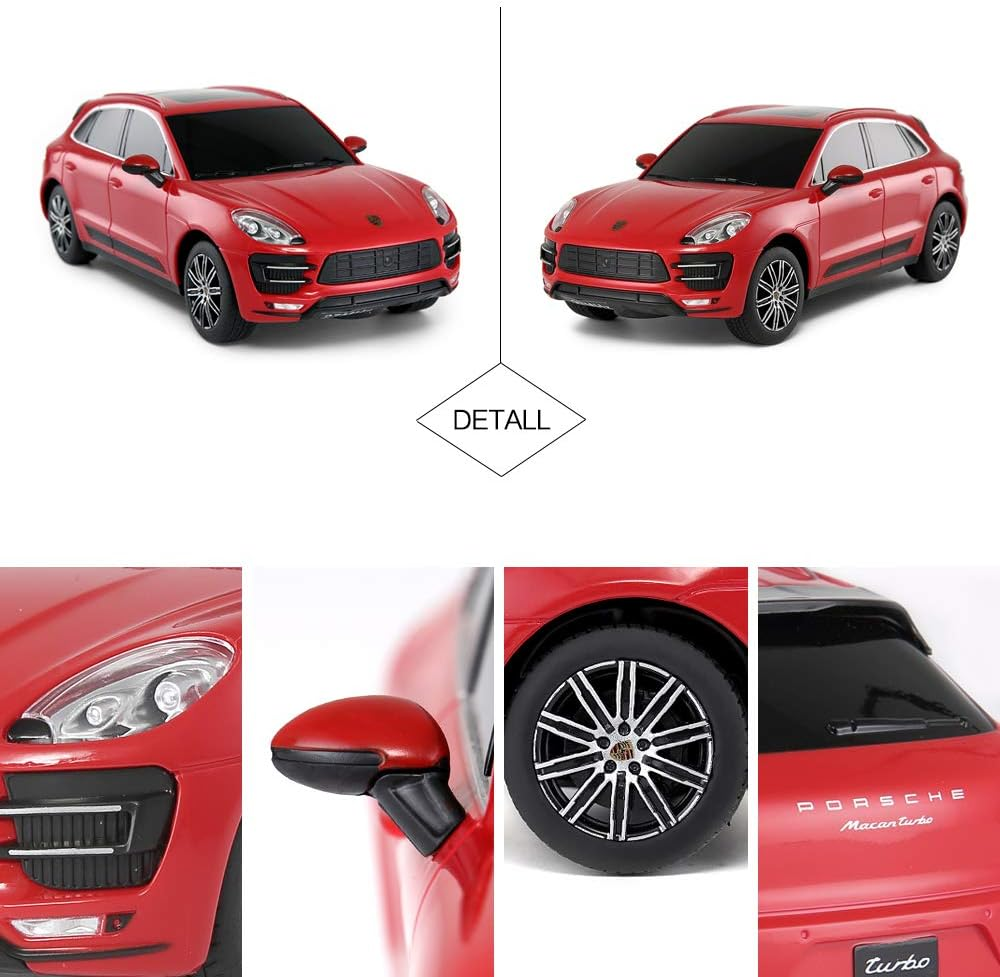 Porsche Toy Car | RASTAR 1:24 Porsche Macan Turbo RC Remote Control Car, Red image number 3