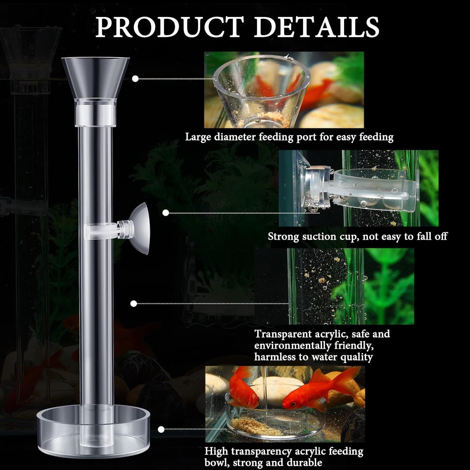 12 Pieces Shrimp Feeder Set 4 Acrylic Tubes & 8 Dishes, Clear Crystal Glass Bowl, Fish Tank Feeding Supplies for Shrimp & Betta, 2 Sizes image number 5