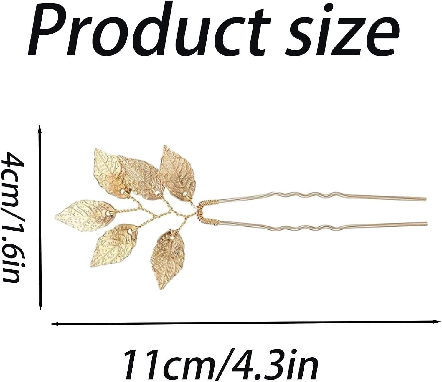 Dinghaole 3Pcs Golden Leaf Hair Clip Wedding Accessory - Elegant U-Shaped Hair Clip, Women'S Decoration, Suitable for Brides to Give Gifts, Dances, Party Styling. image number 3