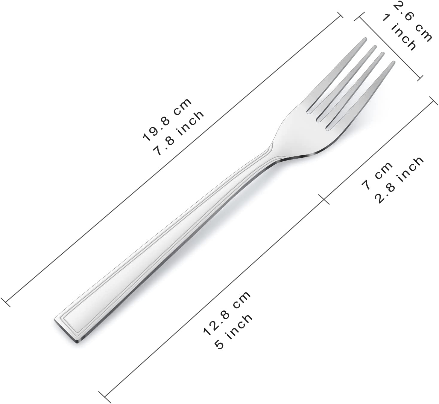 Table Forks 24 Pieces, Hunnycook Stainless Steel Fork Set, Cutlery Forks Suitable for Home Restaurant Outdoor Dishwasher Safe image number 4