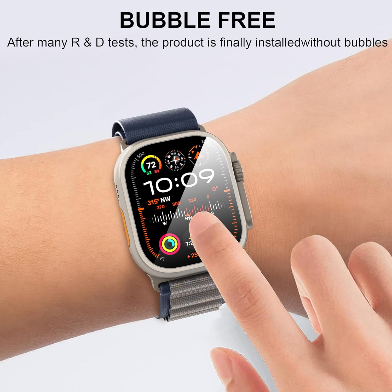 Suoman 2-Pack for Apple Watch Ultra 3/2/1 49Mm Screen Protector, [No Bubbles] 9H Hardness Anti-Scratch Tempered Glass Film - Clear image number 2