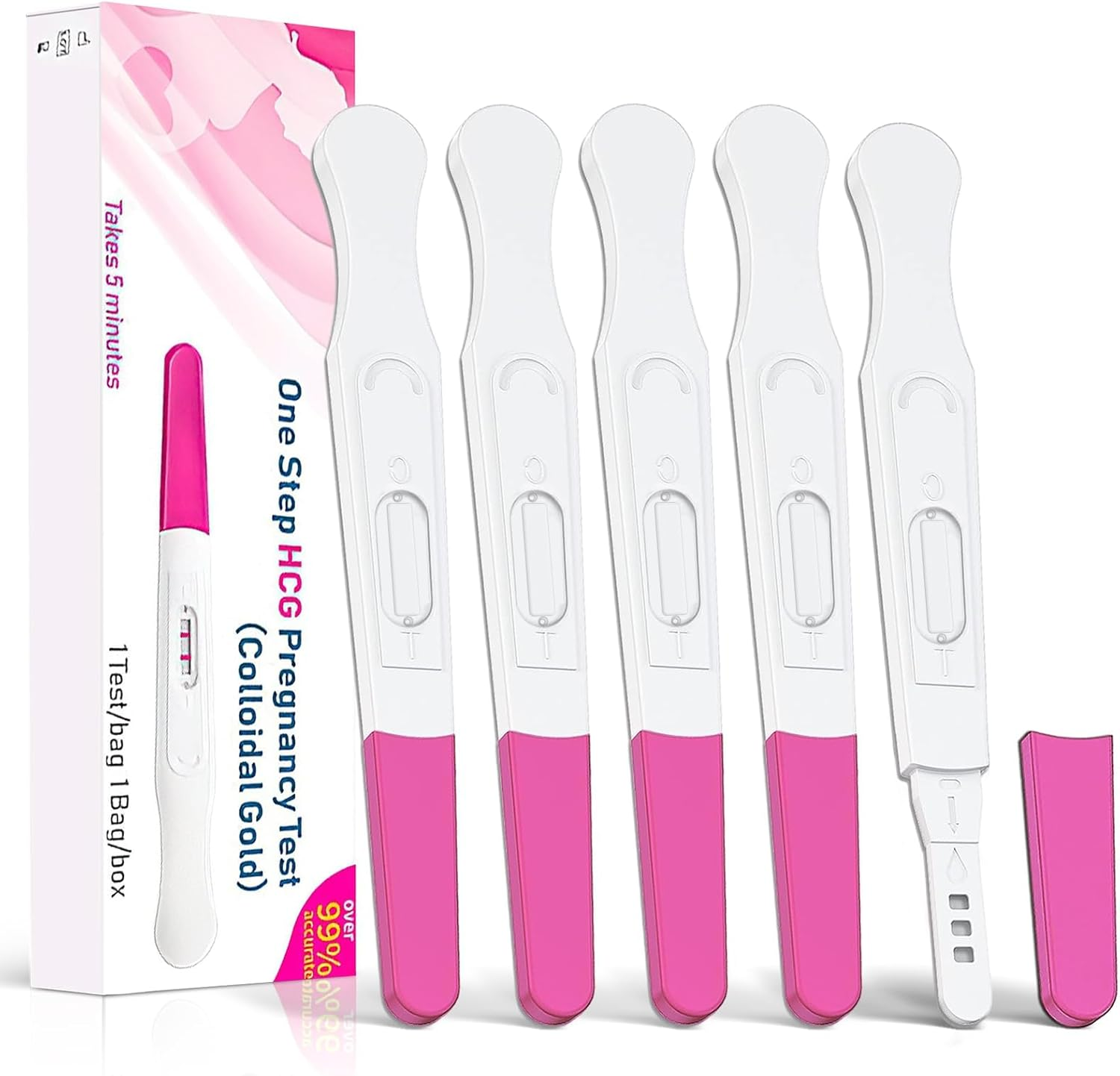 Pregnancy Tests Stick, 5 Pack Early Detection HCG Tests, Midstream Pregnancy Test, Easy to Use, Accurate Sensitive, Rapid Result (5 Pack ） image number 4