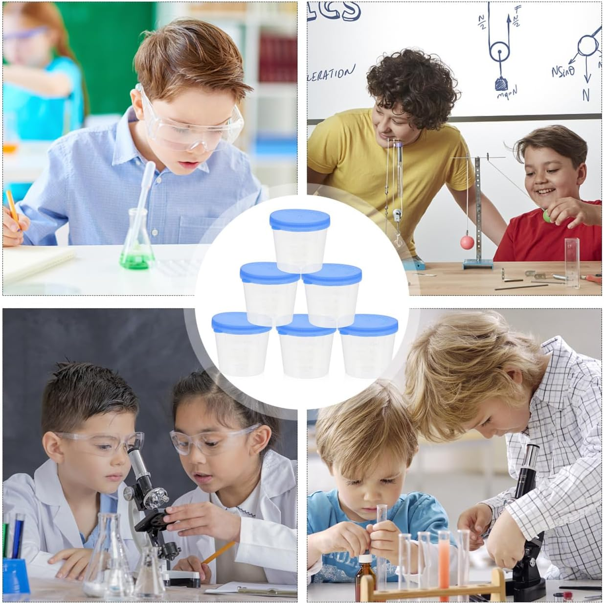 Sample Jar with Lid 50Pcs Leak-Proof Specimen Cups Clear Plastic Fluid Sample Containers for Home and Laboratory Testing image number 5