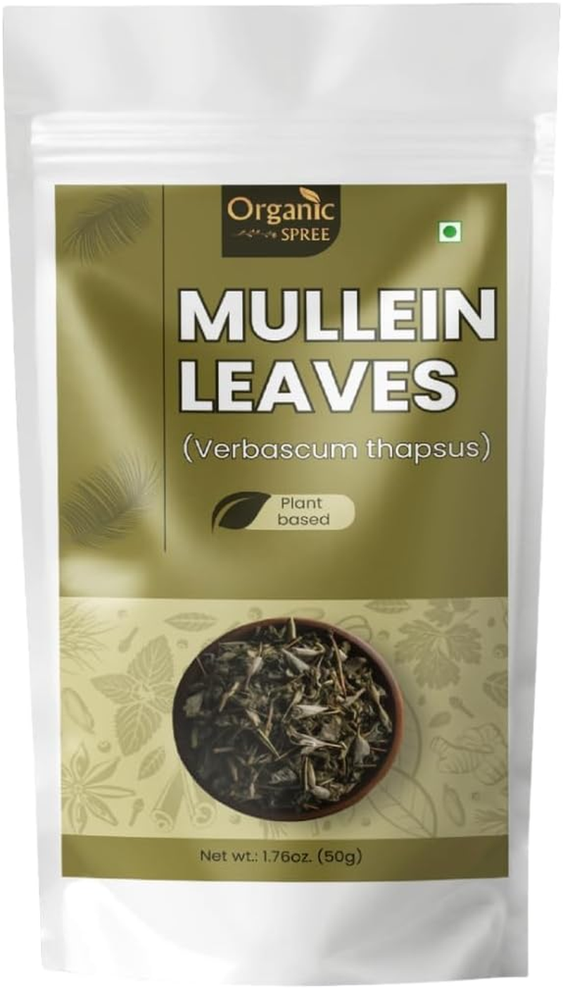 Organic Spree Mullein Leaf 50Gm (1.76Oz) Herbal Tea for Detox - Pure and Natural - Gordolobo - Verbascum Thapsus image number 2