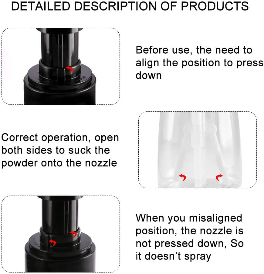 2 Pieces Barber Powder Spray Bottle, Empty Powder Travel Cosmetics Blower, Refillable Hair Fiber Applicator for Hair Salon, Home, Beauty (140Ml+140Ml) image number 6