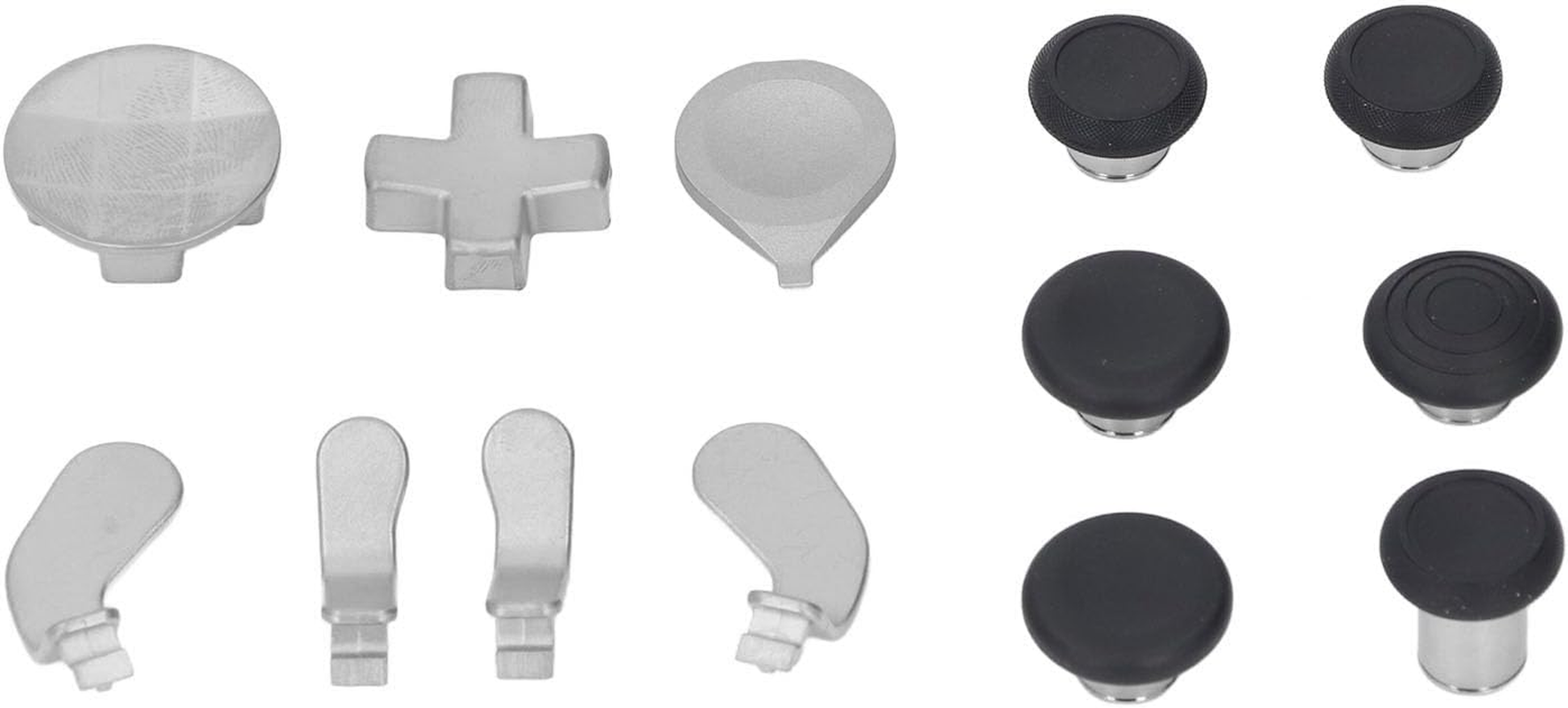 Controller Paddles for Elite Series 2, Controller Accessory Set with Customizable Thumbsticks, D Pad, Paddles and Tool for Enhanced Gaming Experience, Easy to Replace (Silver)