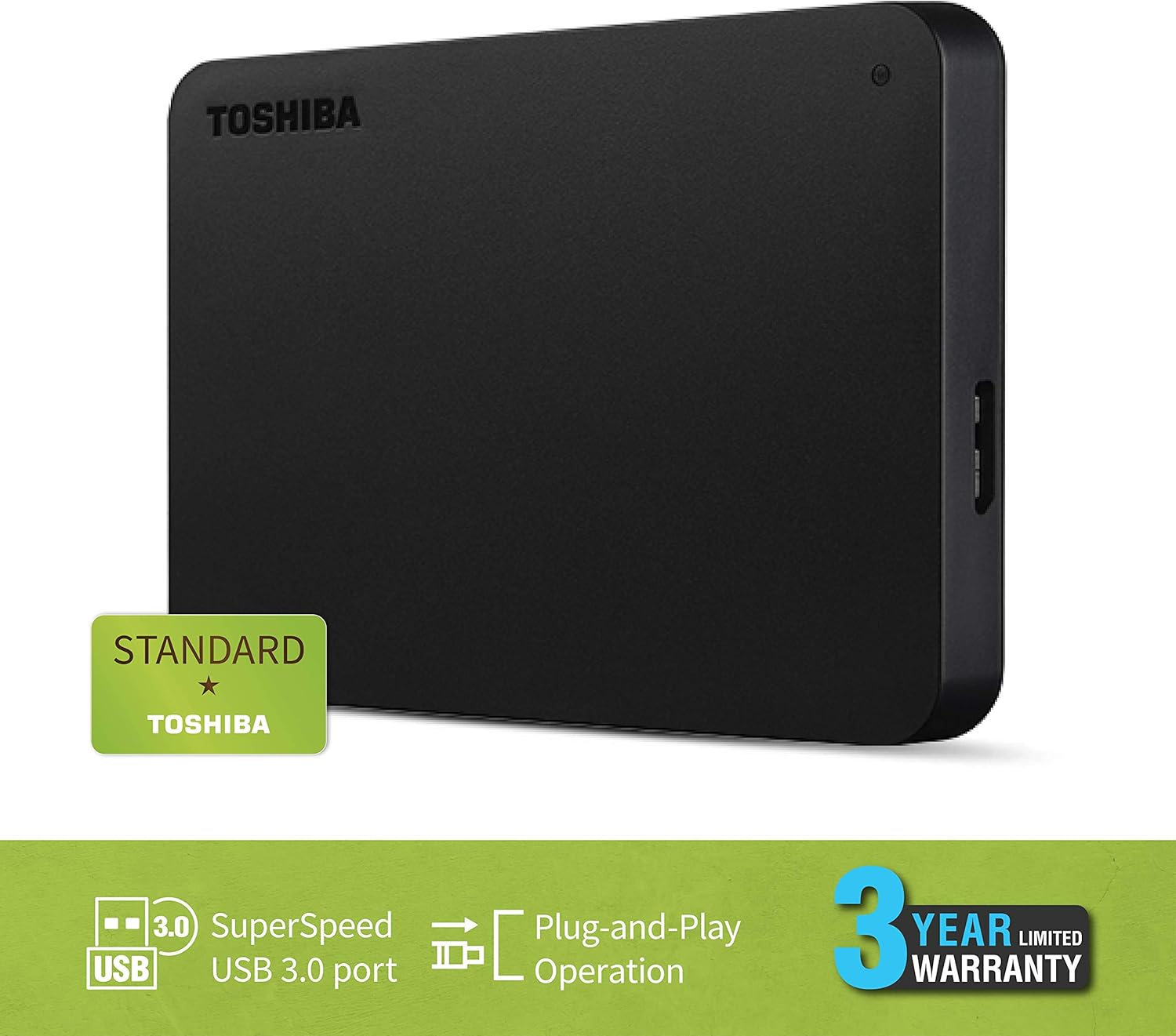 Toshiba 2TB Canvio Basics Portable Hard Drive Storage image number 3