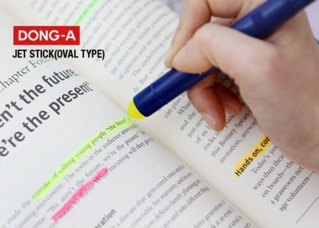 Dong-A Jet Stick Solid Fluorescent Pen - Ink Jet Safe, 5 Colors, Highlighter image number 5