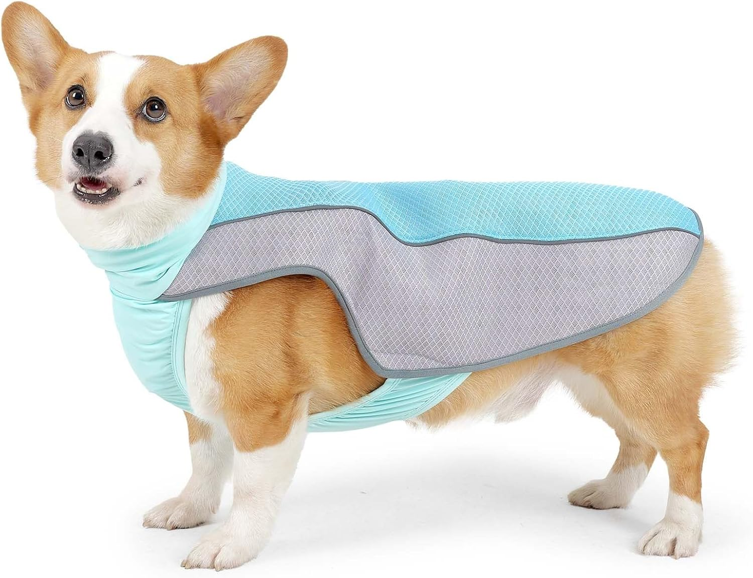 IUOUTG Dog Cooling Shirts Puppy Cooling Vest with Reflective Stripe Lightweight Breathable Mesh Dogs Cooling Jacket Summer Pet Pullover Vest for Hot Weather Outdoor Cooler Dogs Clothing