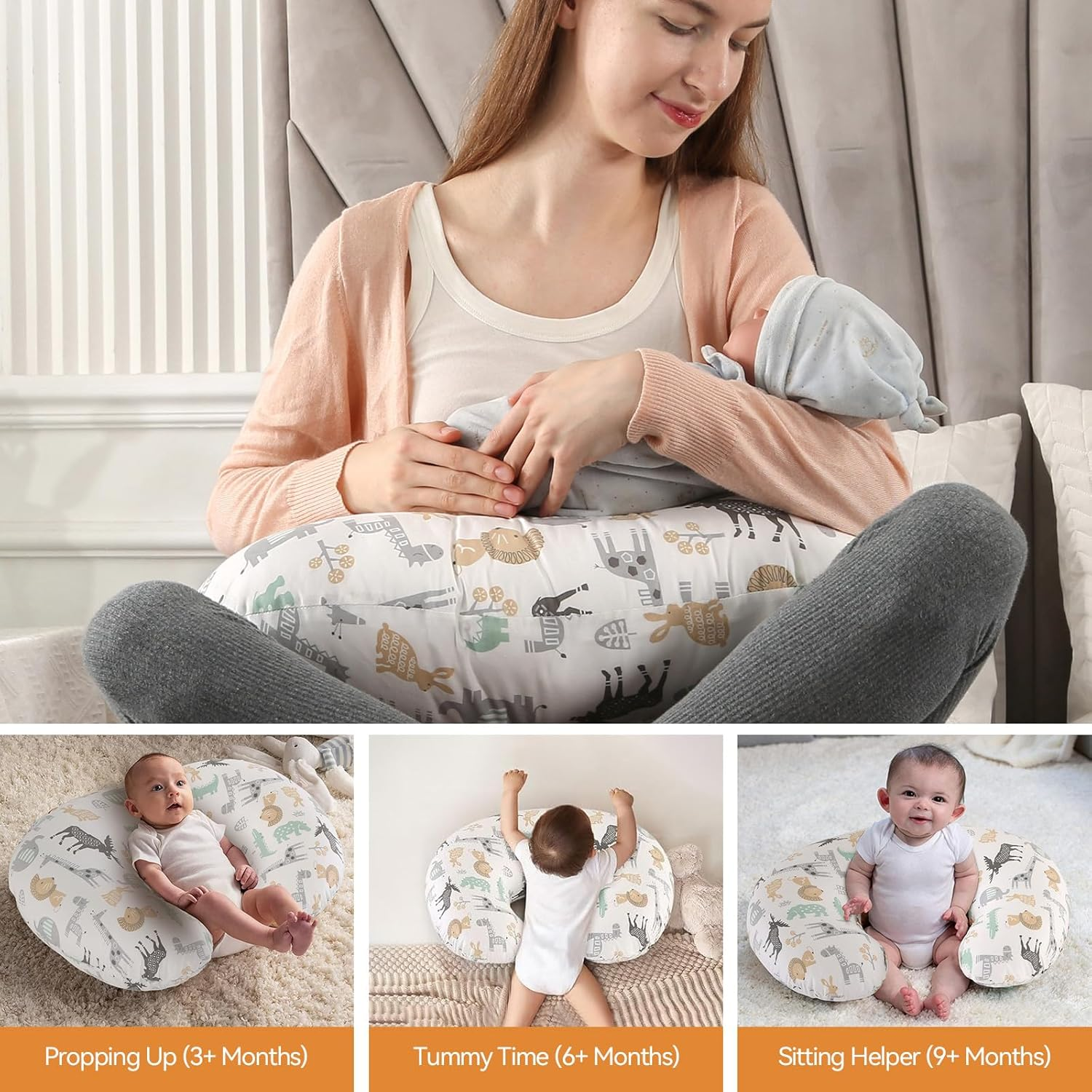 Pregnancy Pillow,Multifunctional Nursing Pillow Washable Breastfeeding Pillows (Type A) image number 6