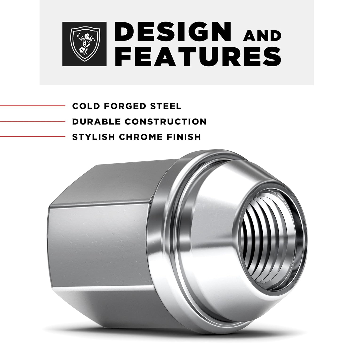 White Knight 1710D-4 Chrome 9/16" Dodge OEM Factory Style Lug Nut for Durango, Dakota, Ram 1500, 4 Pack image number 3