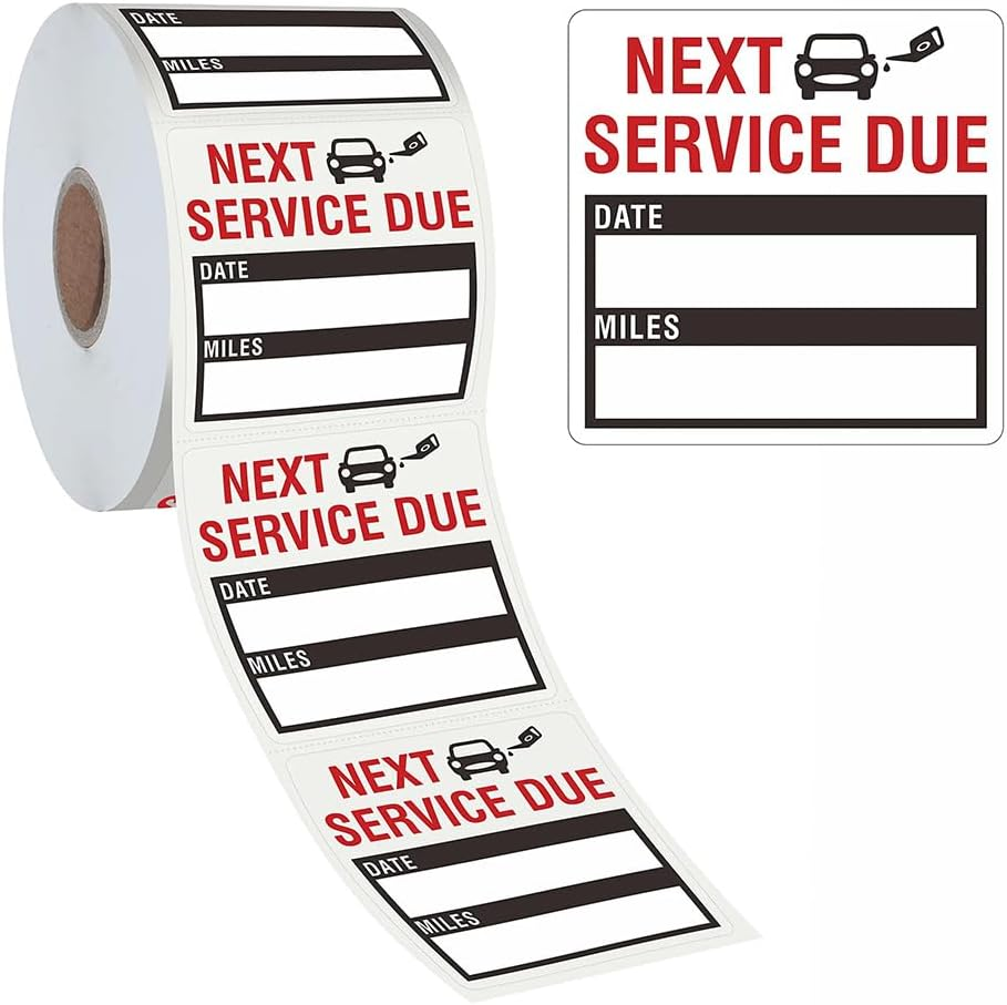 300 Pieces Oil Change Window Stickers Static Cling, Oil Change Reminder Sticker for Windshield with No Residue, Clear Next Service Due Labels for Car Auto Vehicle image number 5