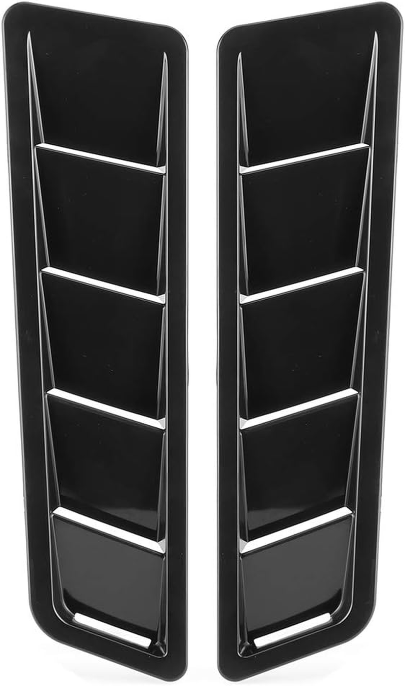 2Pc Hood Vent Air Flow Intake Side Scoop Hood Cover Car Decorative ABS Universial on Car SUV Truck Black image number 1