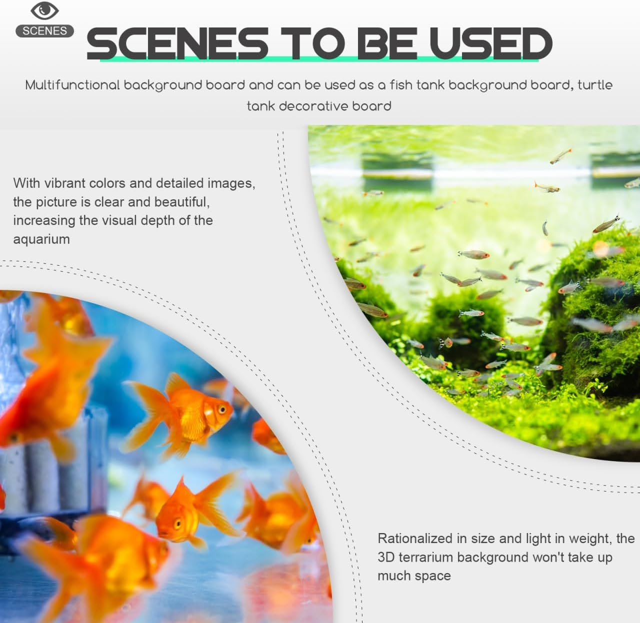 Kisangel 4Pcs Rock Terrarium Background, 3D Reptile Enclosure Aquarium Tank Decor, Snake Lizard Habitat Stereo Backdrop Wall for Lifelike Art image number 4