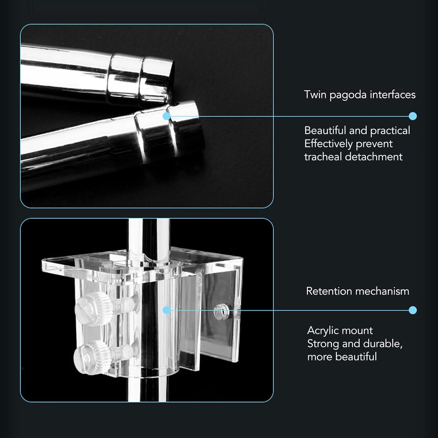 Metal Lily Pipe Surface Skimmer, Steel Stainless Inflow and Outflow Pipe Set Removes Surface Scum Pipe with 2 Acrylic Holders for Aquarium Planted Tank, Easy to Adjust (16Mm/0.63In) image number 6