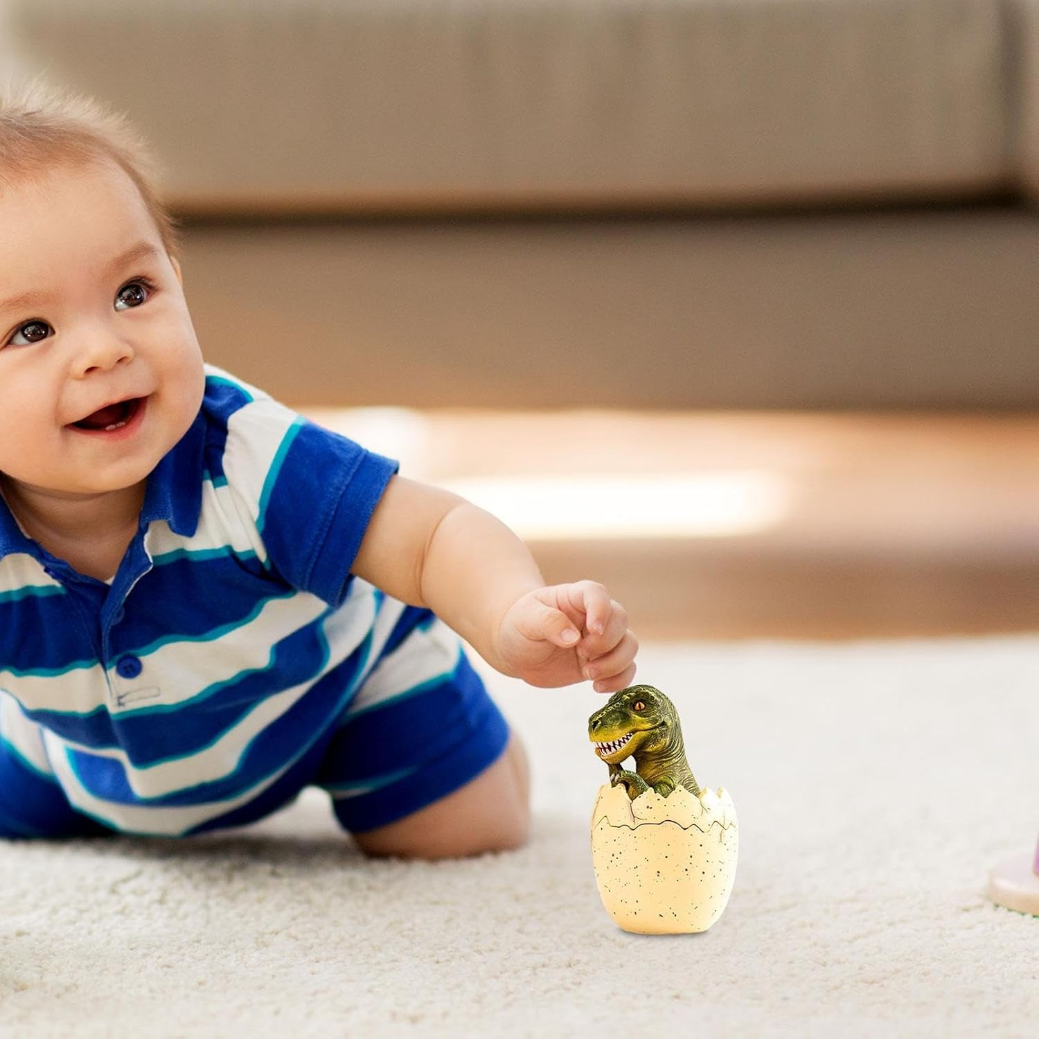Triceratops Baby Tooth Keepsake Box - Case for Girls for Boys | Creative Tooth Fairy Gift Organizer, Teeth Memory Holder, Kids Souvenirs for Pi image number 4