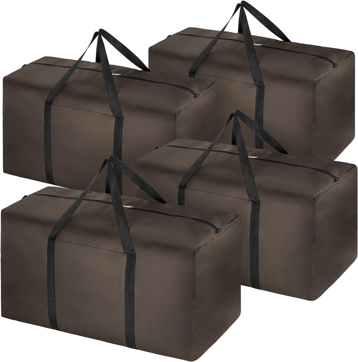 4 Pack 110L Extra Large Travel Duffle Bag, Foldable Waterproof 600D Oxford Cloth Heavy Duty Holdall Bags for Men Women, Strong Moving Boxes for House, Luggage Bags, Grey, XL, Travel