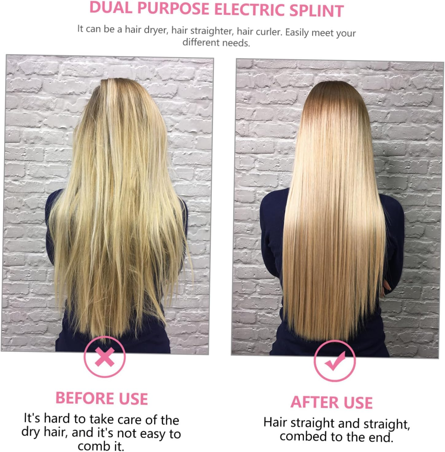 HEALEEP Travel Cordless Hair Curler and Straightener USB Rechargeable with Temperature for Women and Men Portable Mini Hair Styling Tool image number 2