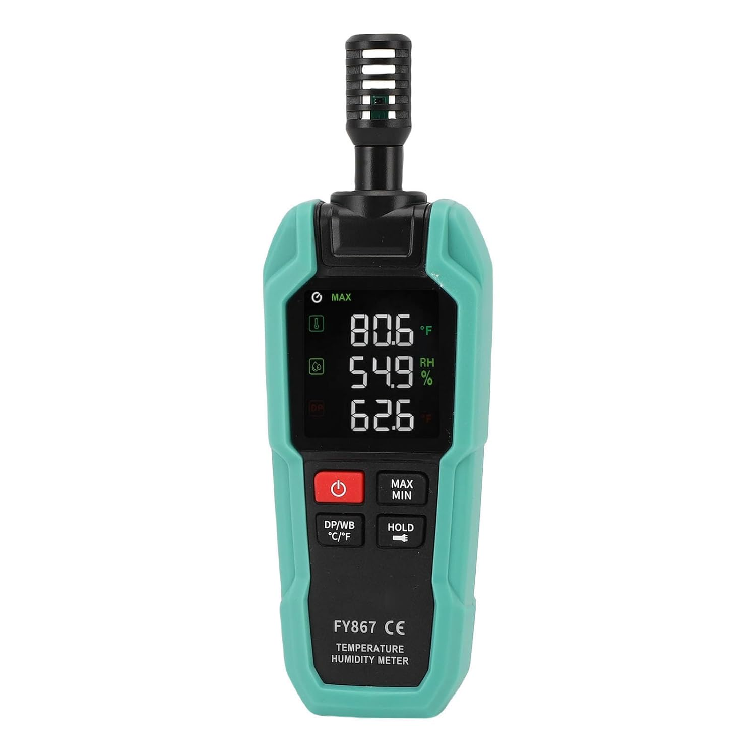 Jiawu Portable Digital Temperature and Humidity Meter, for Vegetable Greenhouses, Basements Outdoors, with High Sensitivity Probe image number 1