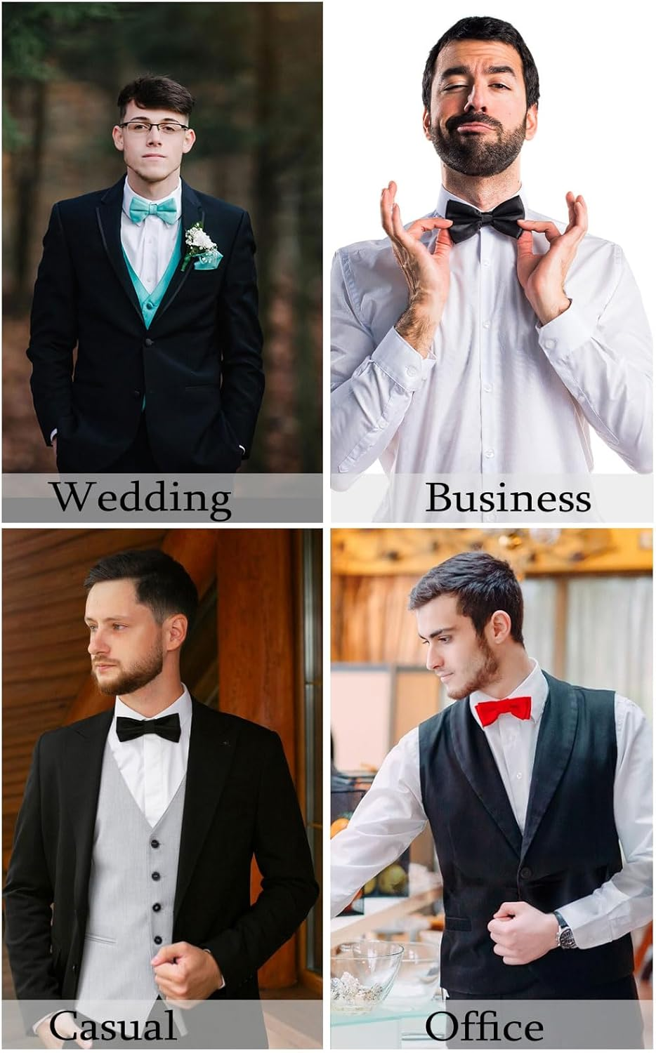 Weddecor Classy Pretied Adjustable Bow Tie Satin Butterfly Neck Stylish Bowtie Solid Colour Tuxedo Men Women Kids Formal Casual Fashion Accessory, Aqua Blue - Baby Pink image number 3