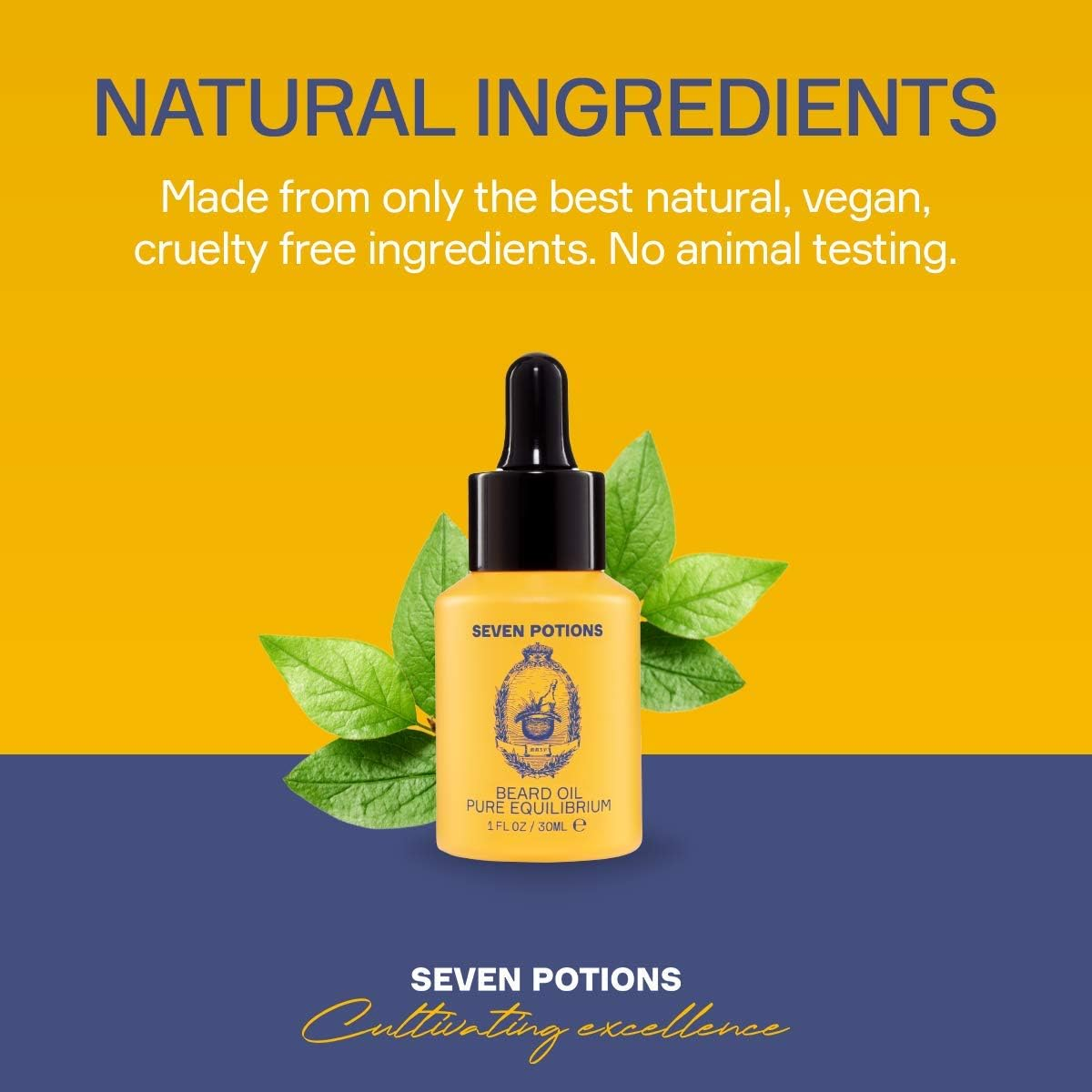 Seven Potions Premium Beard Oil for Men &mdash; Jojoba Oil Beard Softener to Nourish Skin, Hair, and Stop Beard Itch &mdash; All-Natural, Vegan, Cruelty Free &mdash; Fragrance Free (30Ml)