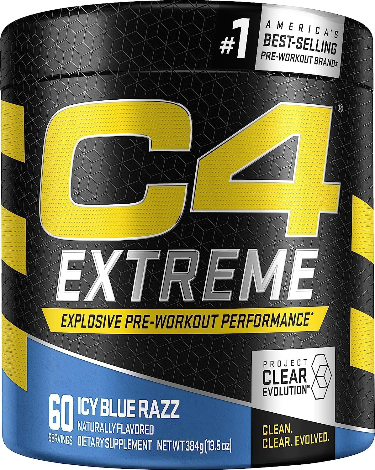 C4 Extreme Pre Workout Powder Icy Blue Razz | Sugar Free Preworkout Energy Supplement for Men & Women | 200Mg Caffeine + Beta Alanine + Creatine | 60 Servings image number 1