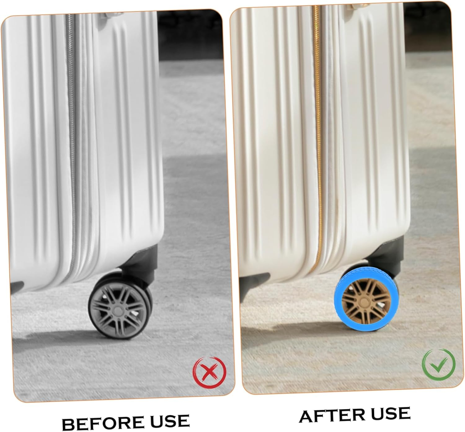 Healeved 8Pcs Silicone Wheel Covers for Luggage Wheel Protector Suitcase Cover Travel Luggage Caster Feet image number 6