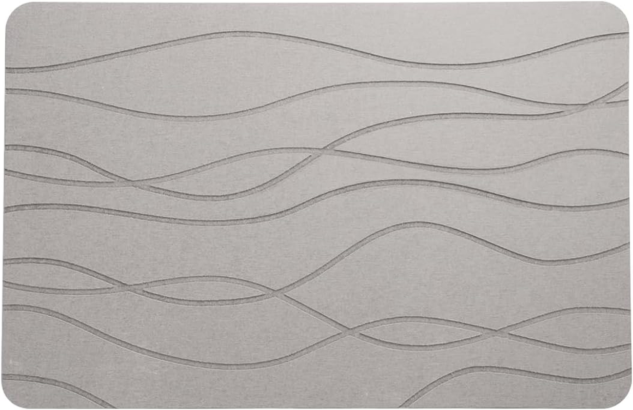 Monehet Stone Bath Mat, 39 * 60CM Diatomaceous Earth Bath Mat, Quick Drying Mat, Non-Slip Super Absorbent Quick Drying Diatomite Mat,For Bathroom Bathtub Kitchen Etc (Medium Grey)