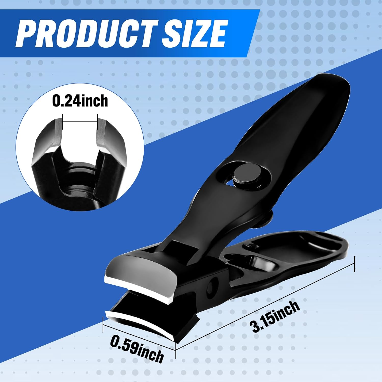 Swocky German Nail Clippers, Premium Stainless Steel Wide Jaw anti Splash Design,Ultra Sharp Heavy Duty Clippers with Ergonomic Lever,Perfect for Men,Women, and Seniors(Black) image number 1