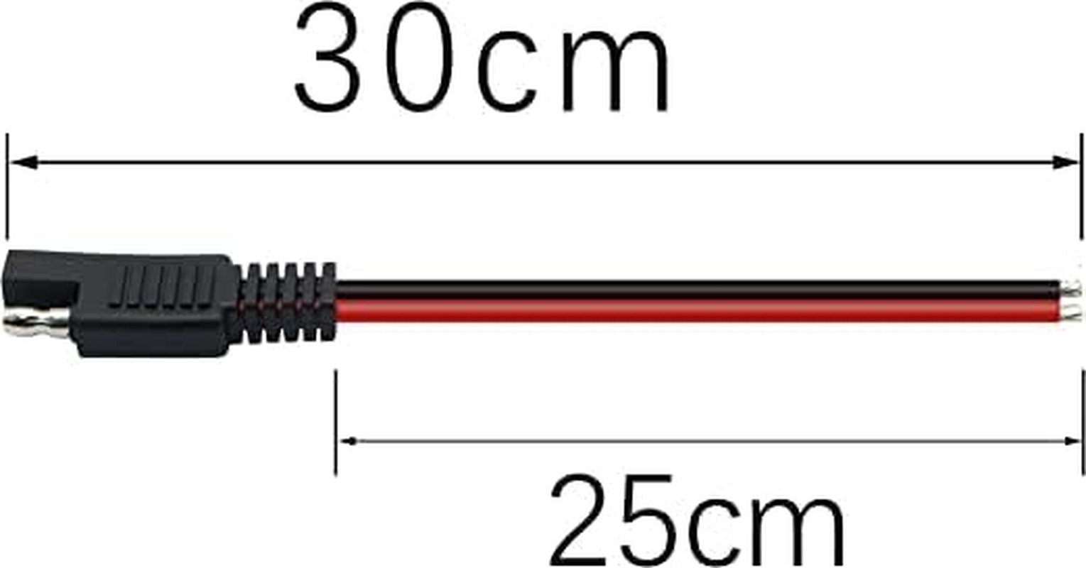 2Pack 2Pin SAE Extension Cable SAE Quick Connector Disconnect Plug for RV Trolling Motor Solar Panel (14AWG) image number 3