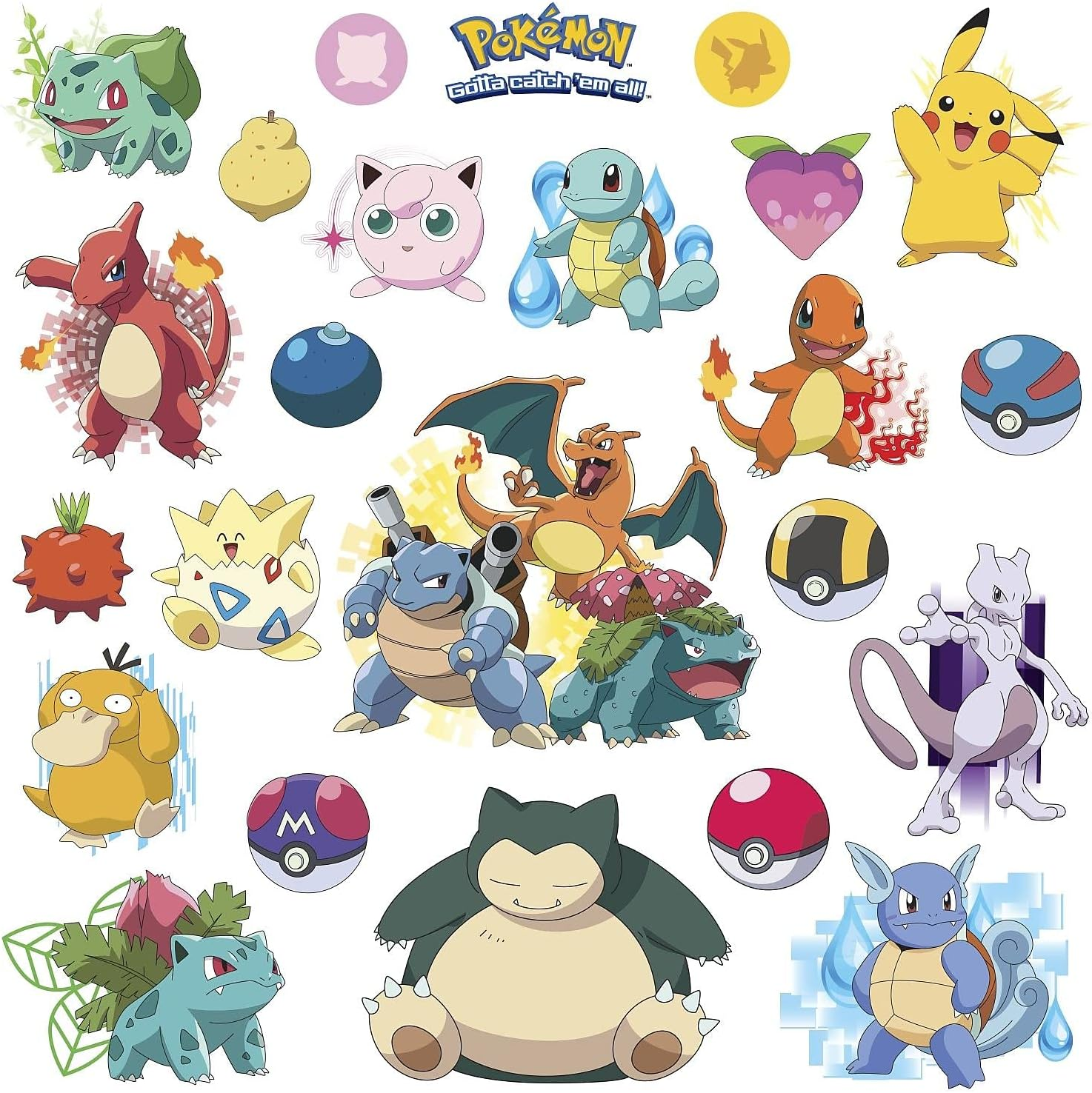Roommates RMK2535SCS Pokemon Iconic Peel and Stick Wall Decals