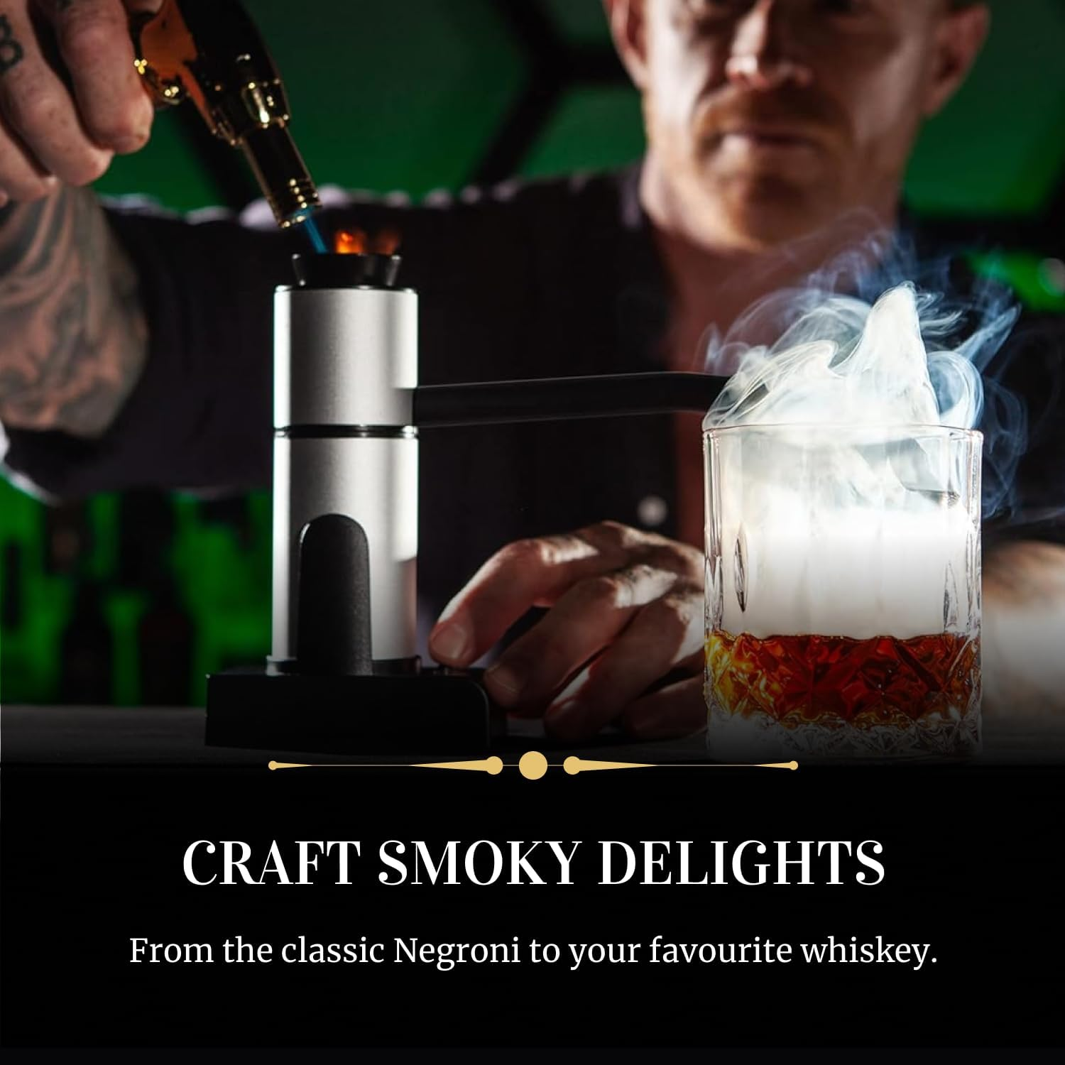 Sixpence Alchemy Cocktail and Food Smoke Infuser with Wood Chips - Portable Kitchen Smoking Gun - Indoor Smoker Kit for Drinks (Whiskey, Old Fashioned, Bourbon) and Food (Cheese, Meat, Fish) image number 5