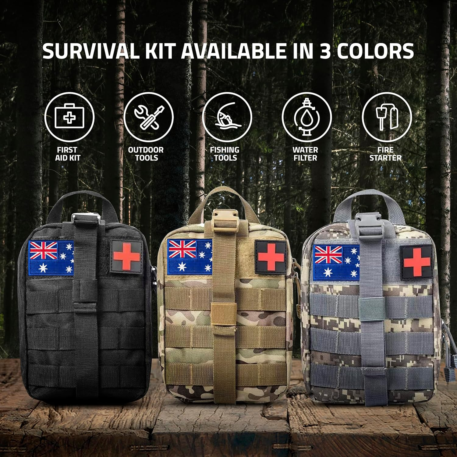 Survival Kit, 249 PCS Emergency & First Aid Kit with MOLLE System - Professional Tool for Camping, Earthquake, Adventure, Hiking & Hunting image number 5