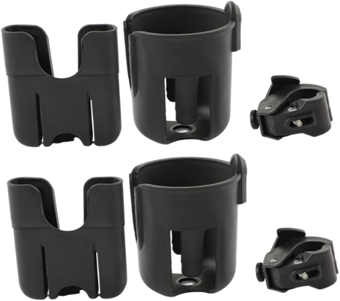 UPKOCH 2Pcs Stroller Cup Holder Phone Holder Universal Pram Bottle Rack Black Stroller Accessories for Travel and Outdoor Use image number 6