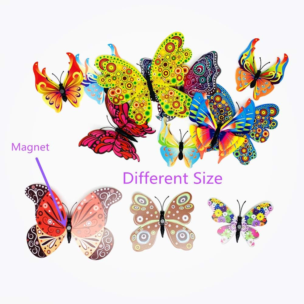 12PCS PVC 3D Butterfly Fridge Magnets Refrigerator Magnets Wall Stickers with Magnet for Wall Decor Art Decor Crafts Home Party Decoration image number 4