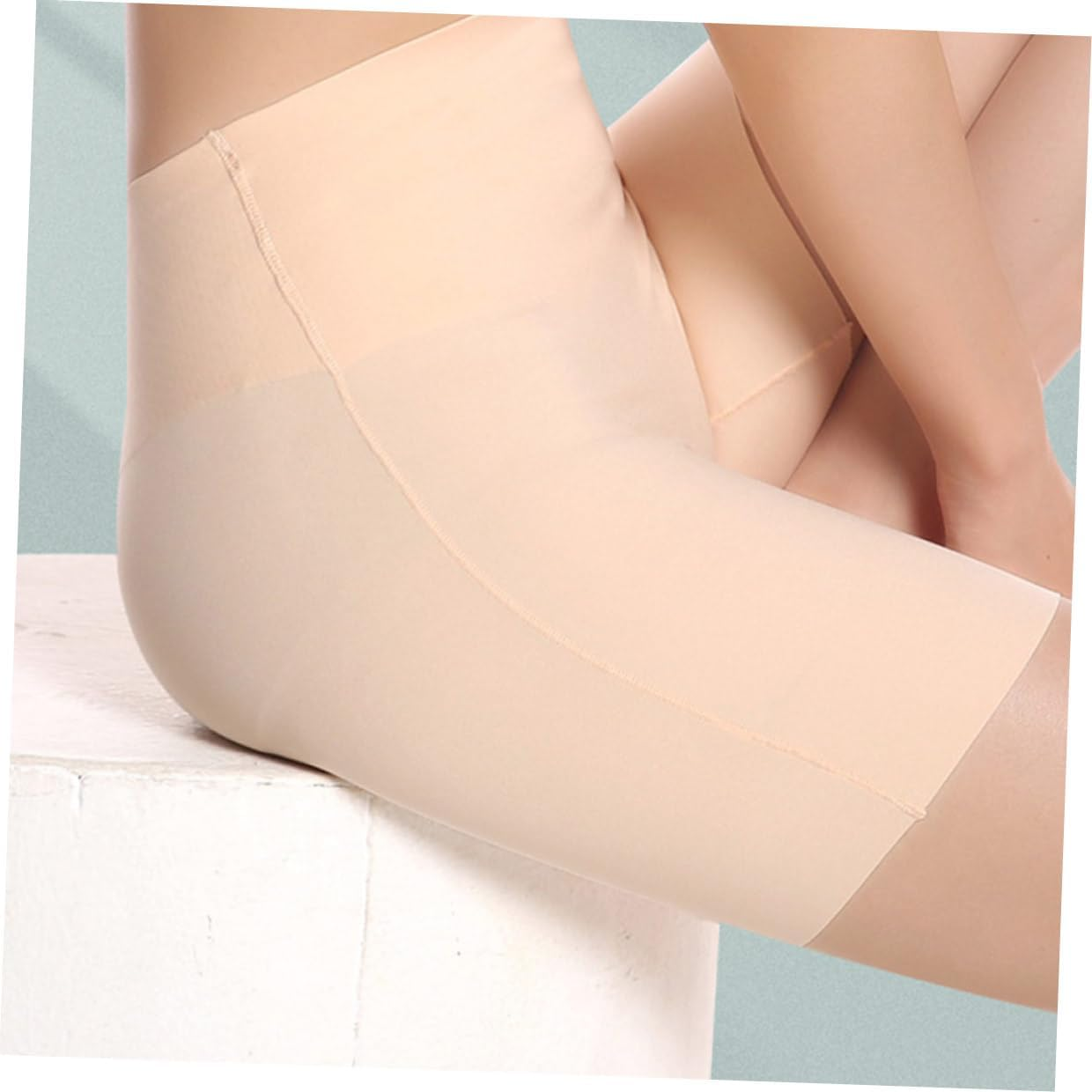Beavorty Safety Shorts High Waist Seamless Thin Underwear Tummy Control Ice Cooling Skin Color L Large Anti-Exposure Breathable Shorts for Summer Khaki image number 3