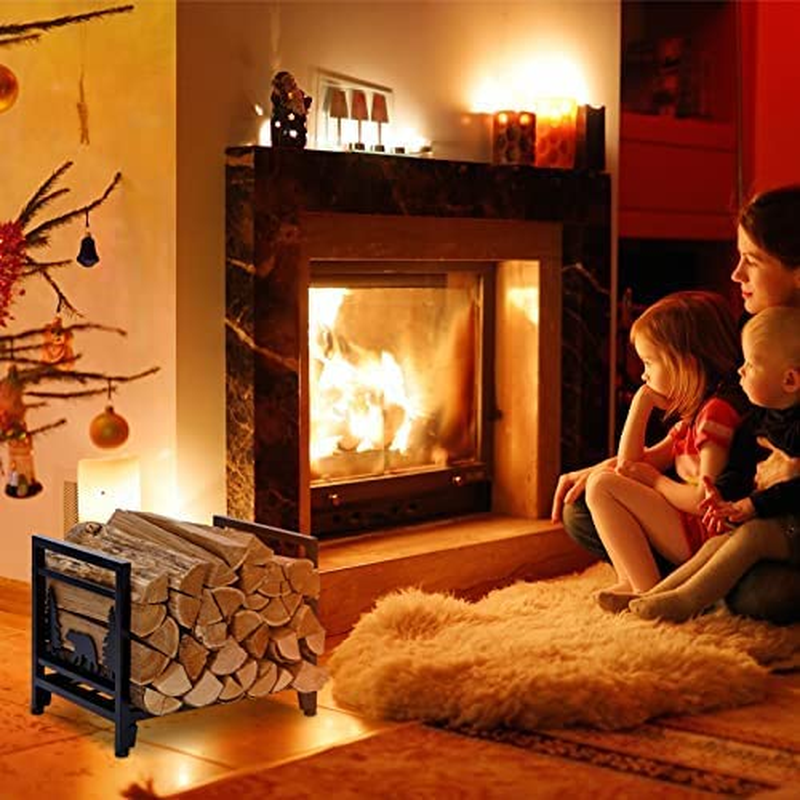 Firewood Rack Indoor Fireplace Log Holder Outdoor Wood Storage Log Rack Decorative Heavy Duty Steel Firewood Carrier Stove Bracket Stacking Rack - Fireplace, Stove and Fire Pit image number 1