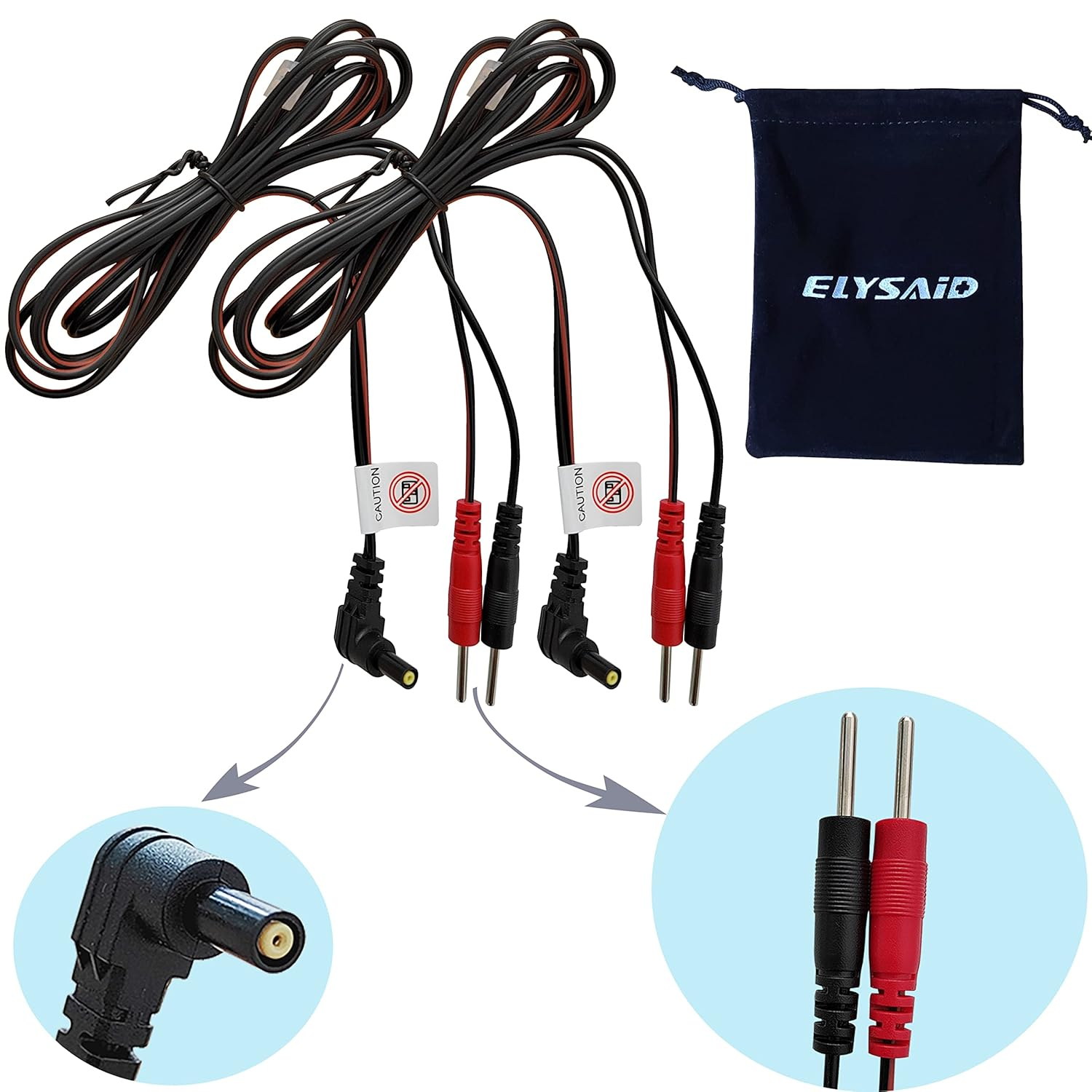 2Pcs/Pack Replacement Electrode Lead Wires Connect Cables Pin 2Mm for TENS Electronic Therapy Machines image number 6