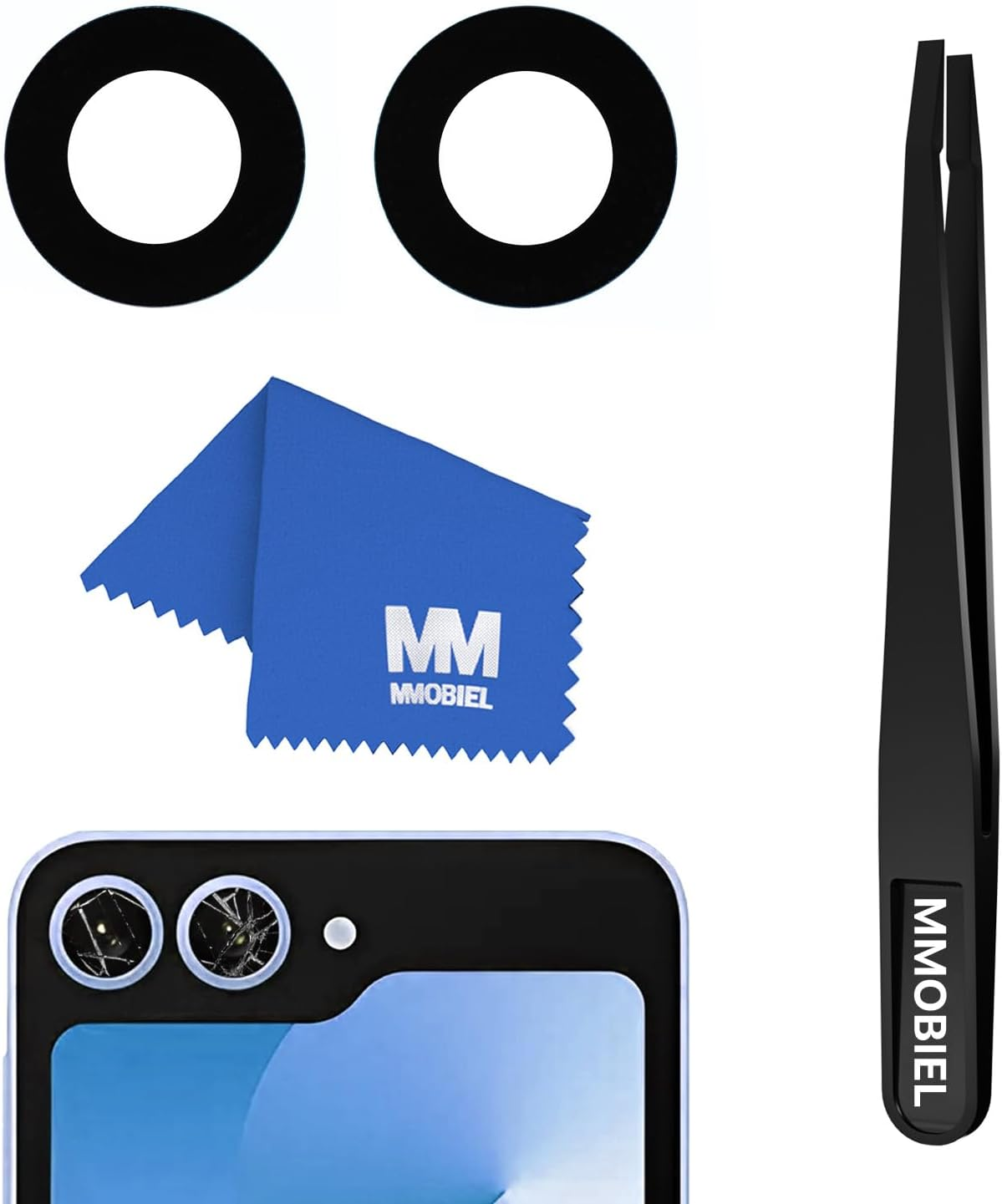 MMOBIEL Back Rear Camera Glass Lens Replacement Compatible with Samsung Galaxy Z Flip6 - Pre-Installed Adhesive, Tweezer and Cloth image number 5