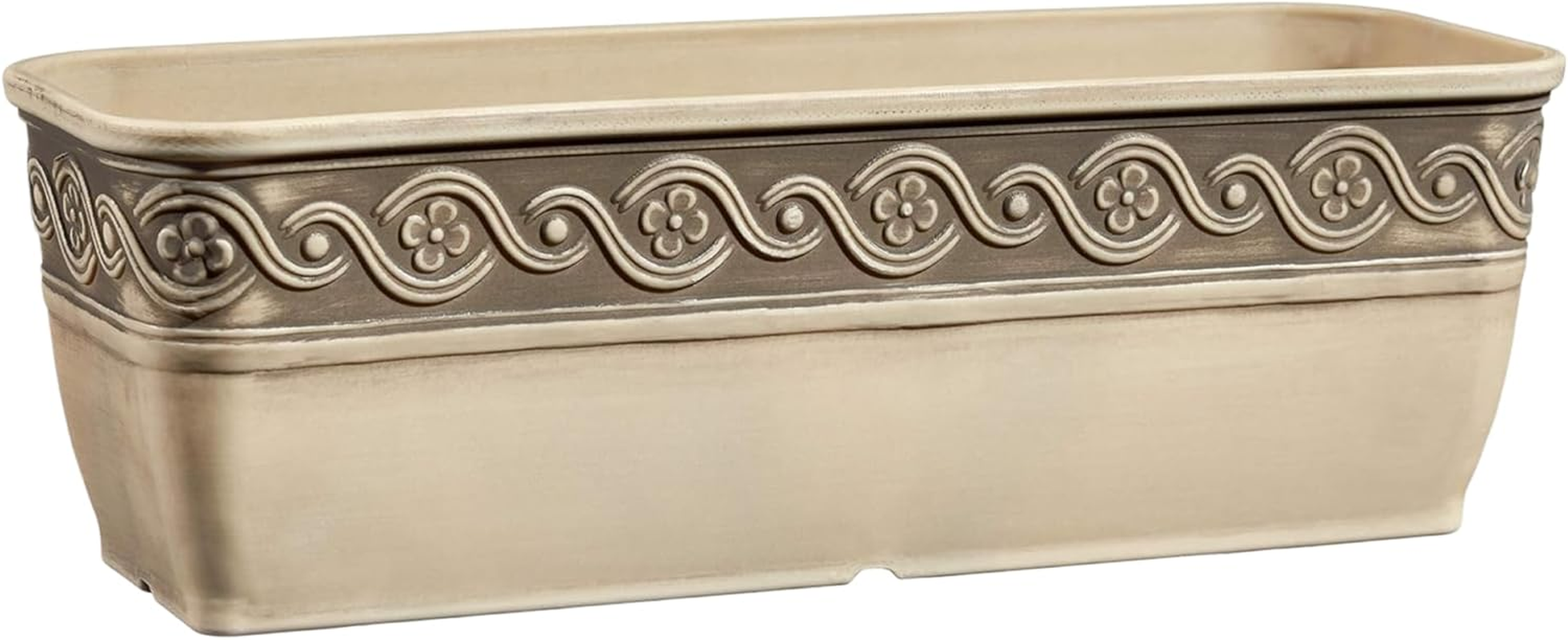 Classic Home and Garden Corinthian Resin Flower Pot Planter, Storm Blue, 13"