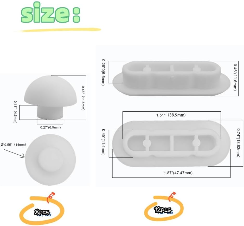 20 Pcs Toilet WC Seat Buffers Universal Toilet Bumper Cushioning Pads Toilet Seat Bumper Noise Dampening Bumpers Gasket Toilet Seat Buffer Set (White) image number 3