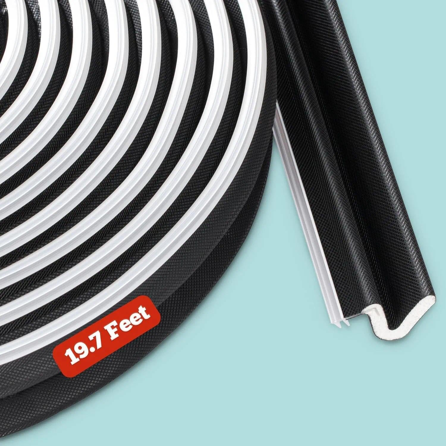 9.7 Feet Door Weather Stripping Door Frame Soundproof Seal Strip - V-Shaped Q Foam Kerf Weatherstripping Seal Strip for Doors Windows, Card Slot Installation Seals Large Gap image number 6