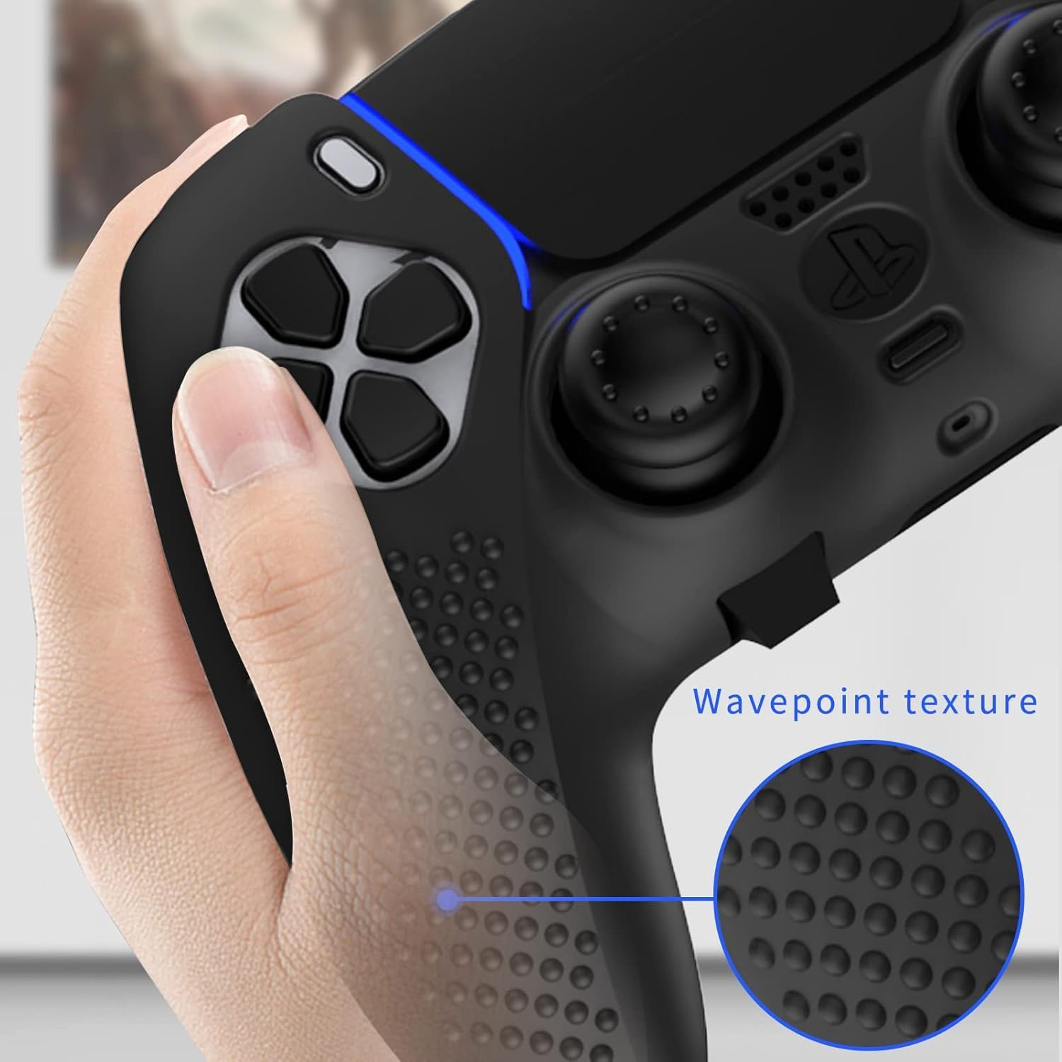 PS5 Edge Controller Cover, Protective Case for Playstation 5 Edge with 4PCS Thumb Grip Caps & L2 R2 Trigger Extender Compatible with Dualsense Controller image number 5