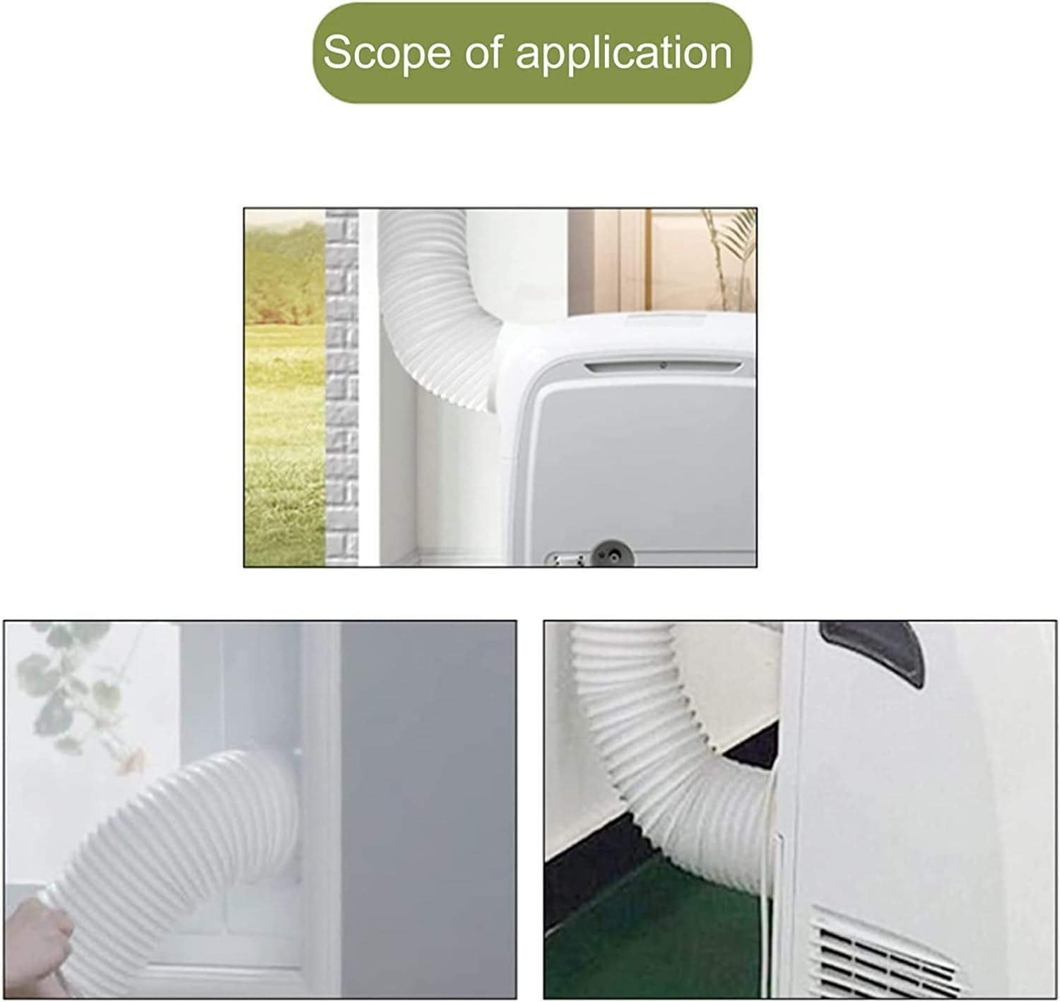 Portable AC Hose Connector,Abs Adjustable Exhaust Duct Interface for Midea 1.5P Mobile Air Conditioner KYR 35 image number 6