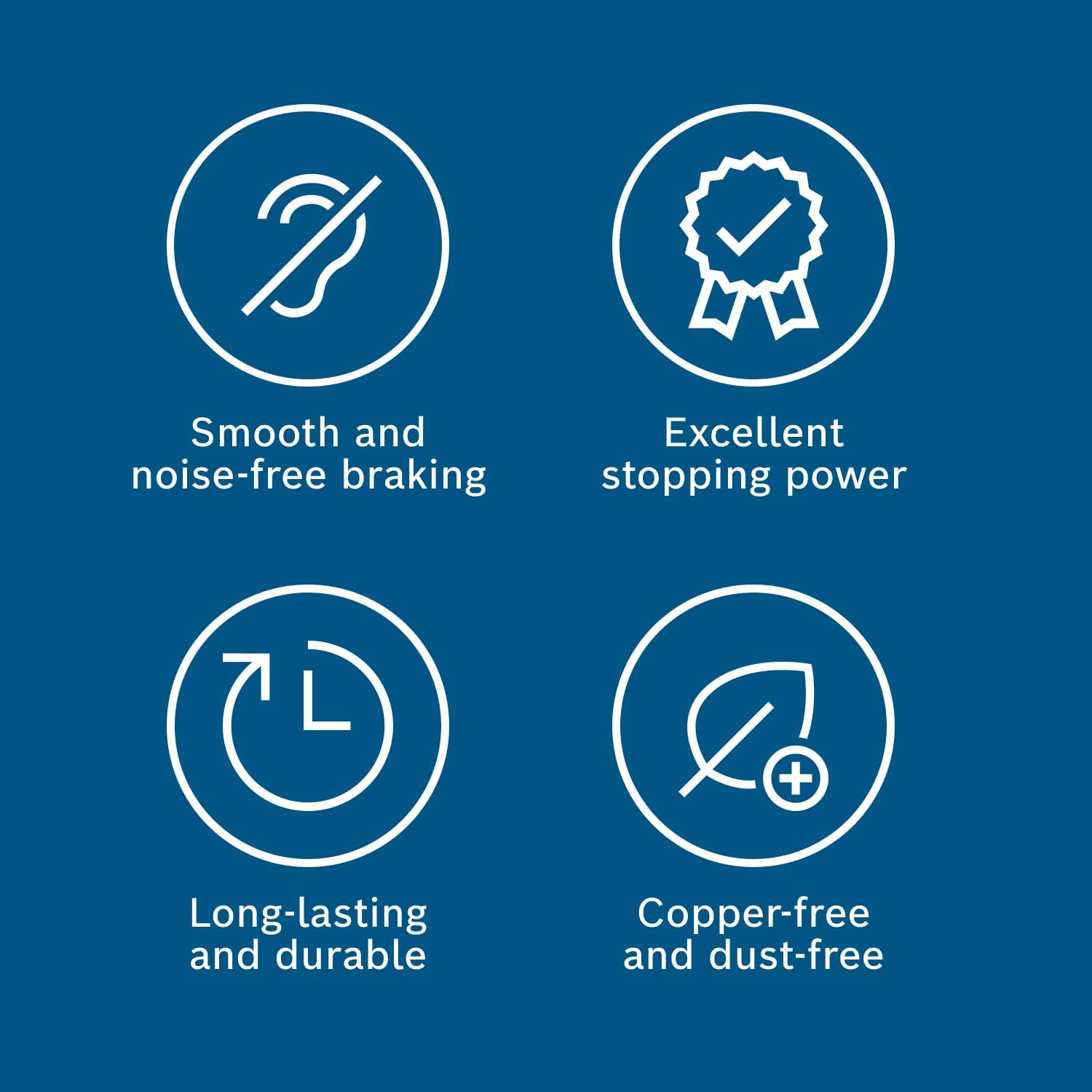 BOSCH Quietcast BOSCH Ceramic Rear Brake Pads DB1429BKL - Copper-Free, Long-Lasting and Durable - Zirconia Coating and Multi-Layer Shims for Superior Braking Performance and Noise Reduction - Black