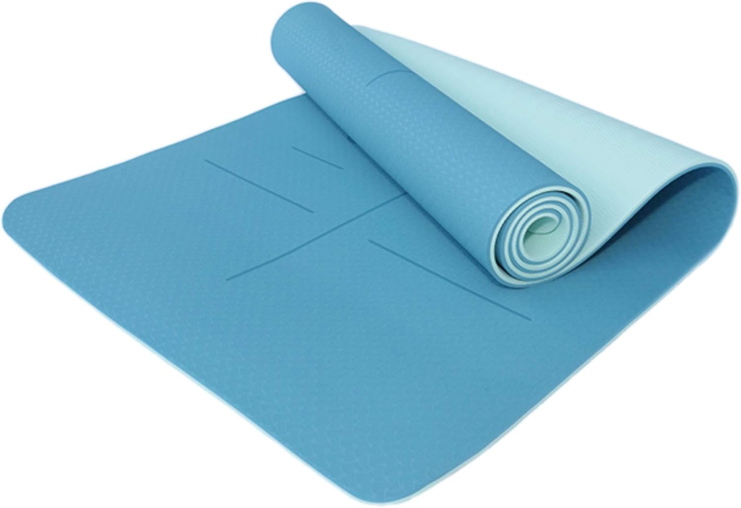Eco Friendly TPE Yoga Mat with Strap - 1830 X 660Mm Large & Wide, 8Mm Extra Thick, Premium High Density Non Slip Double Layer Mat with Alignment Lines for Women & Men, Yoga, Pilates, Fitness image number 6